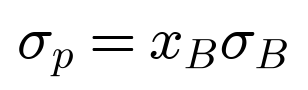 sigma_p equals x_B sigma_B
