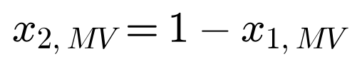 x2 minimum variance equals 1 minus x1 minimum variance